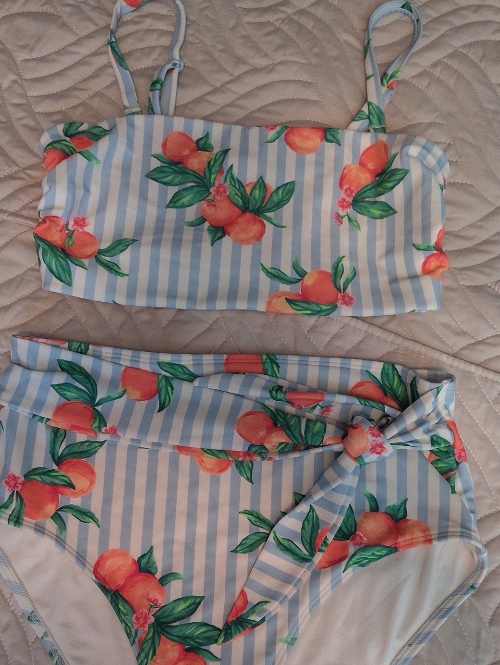 Isn't This Just Peachy Old Navy Blue and White Striped Bikini